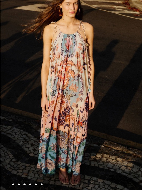 FARM Rio Dresses & Skirts - NWT FARM Rio Boho Delhi Floral Tie Shoulder Maxi Dress -XS